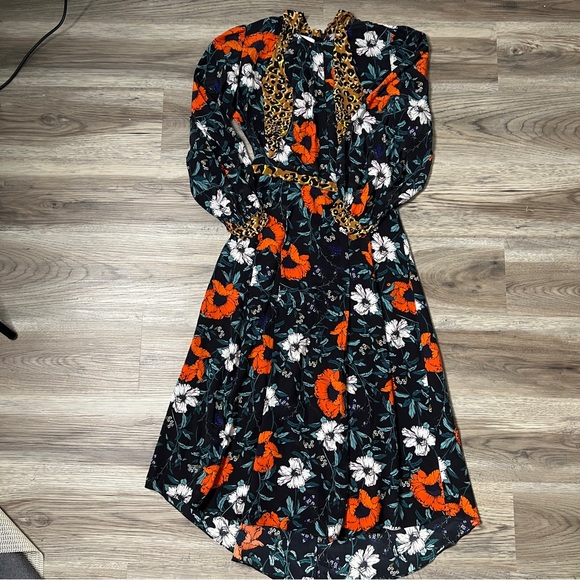 HUNTER BELL Floral Midi Dress - Black, Red, White, Blue - Picture 2 of 6